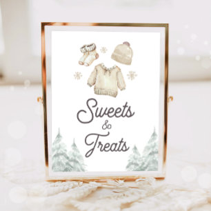 Poster Doces e Guloseimas Bebê de Inverno Está Frio Lá Fo