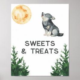Poster Doces e guloseimas para chás de bebê com tema de l