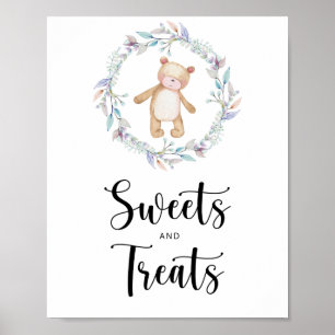 Poster doces e guloseimas ursinho baby shower 