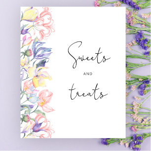 Poster Doces e Tratamentos com chá de fraldas Floral