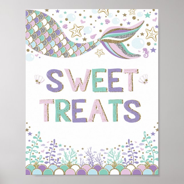 Poster Doces Tratamentos Decoração de Favors de Aniversár (Frente)
