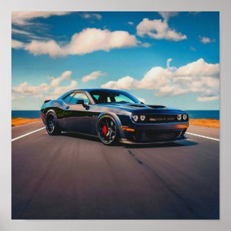 Poster Dodge Challenger na Natureza |