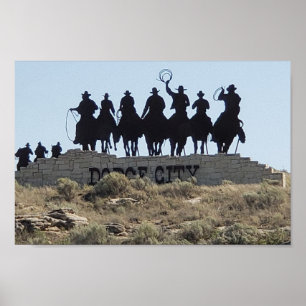 Poster Dodge City, Kansas - Cidade Ocidental Selvagem