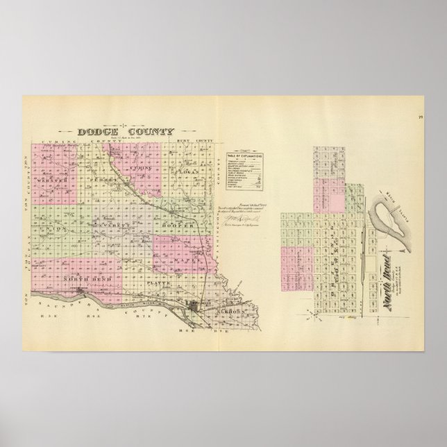 Póster Dodge County, Nebraska (Frente)
