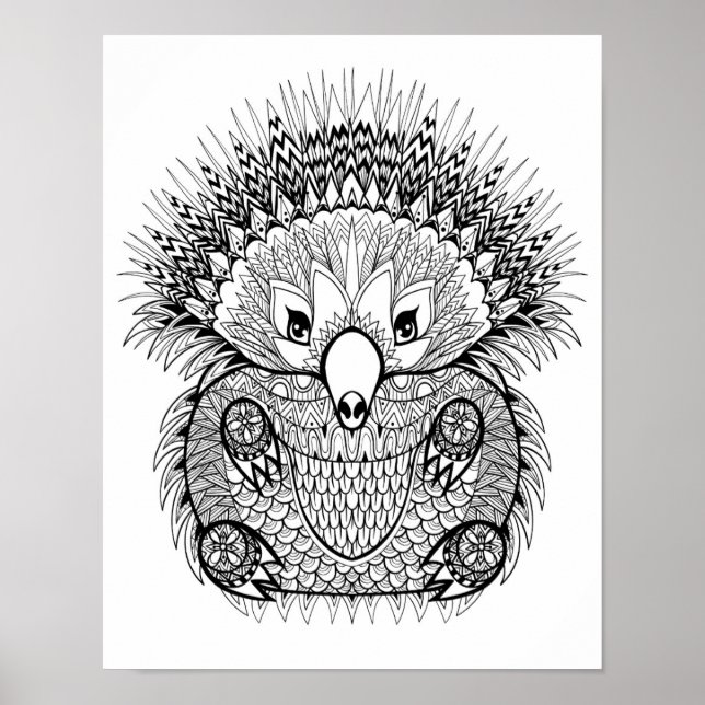 Póster Dodle Echidna Desenhado à Mão 2 (Frente)