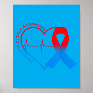 Poster Doença Arterial Periférica Coração Fita Azul Verme