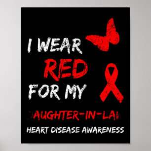 Poster Doença Cardíaca Eu Uso Vermelho Por Minha Nora Ri