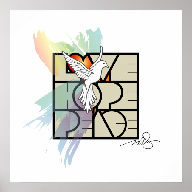 Póster Doença da Paz de Amor Esperança (Frente)