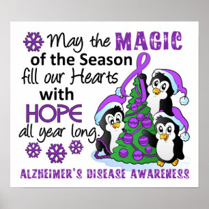 Poster Doença de Alzheimer dos pinguins do Natal