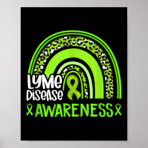 Poster Doença de Lyme do Verde limão Arco-Íris do Leopard