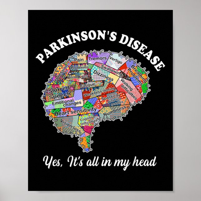 Poster Doença de Parkinsons, sim, está tudo no meu cérebr (Frente)
