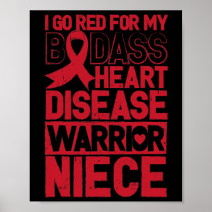 Poster Doença do Coração Vermelho Consciência Má Guerreir