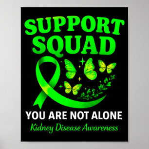 Poster Doença Renal Conscientização Fita Verde Borboleta