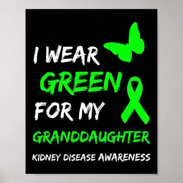 Poster Doença Renal Eu Visto Verde Para Minha Neta R (Frente)