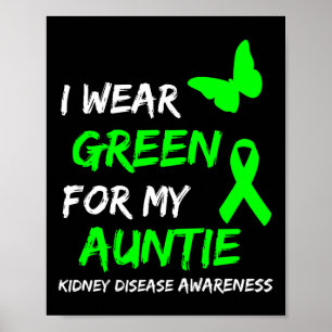 Poster Doença Renal Eu Visto Verde Para Minha Tia Fita