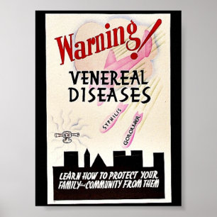 Poster Doenças venéreos de advertência
