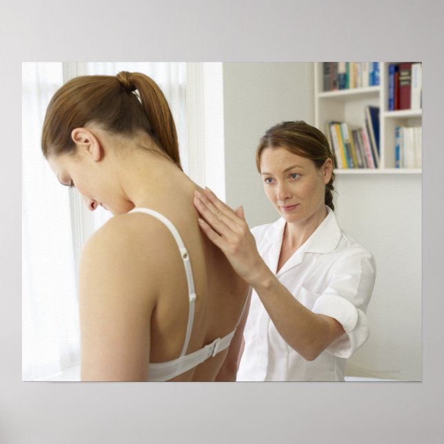 Poster Doente a tratar osteopath. (Frente)