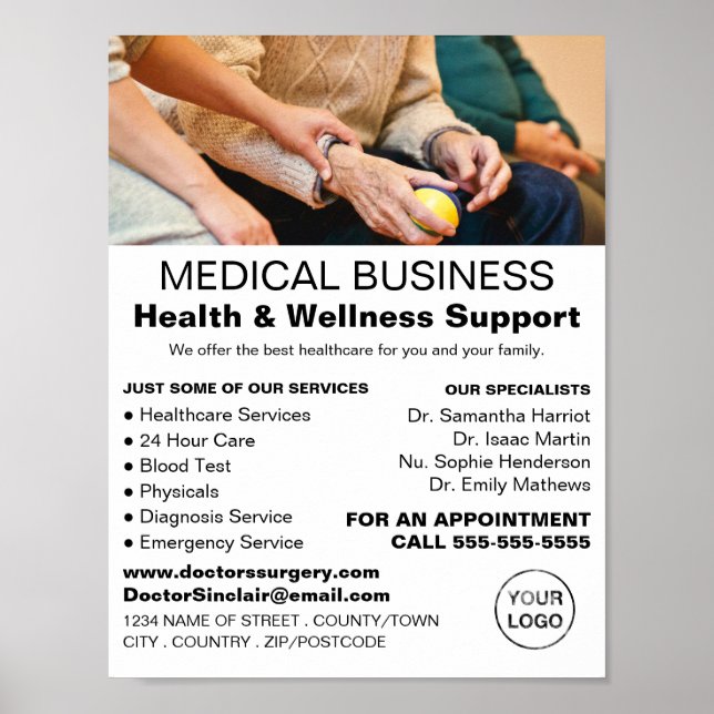 Poster Doente e enfermeiro, profissional geral, enfermeir (Frente)