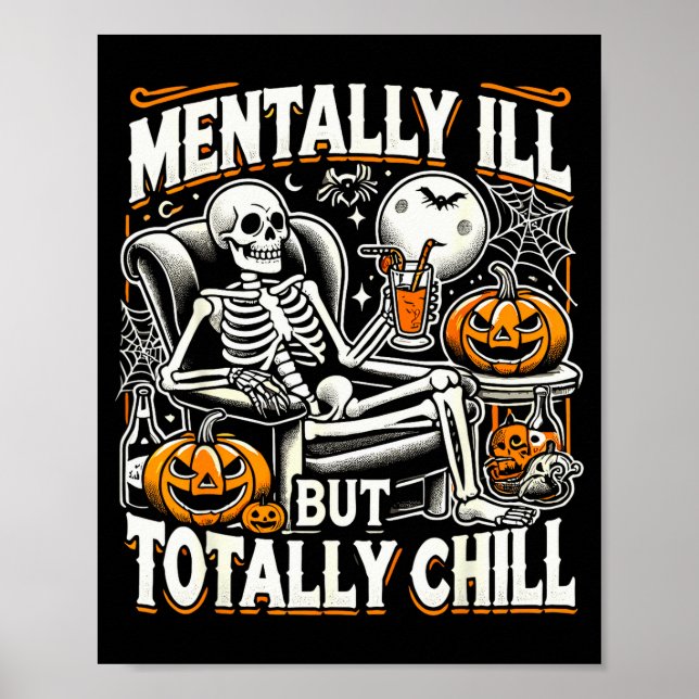 Poster Doente Mental Mas Roupa de Halloween Totalmente Le (Frente)
