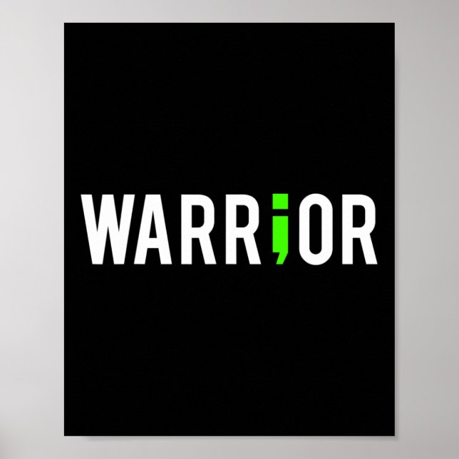 Poster Doente Mental Semi Colon Warrior Design para S (Frente)