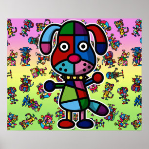 Póster dog2 colorido