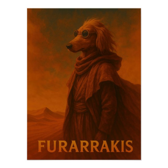 Póster Dog Character in Desert Robes With Goggles - Dune (Frente)