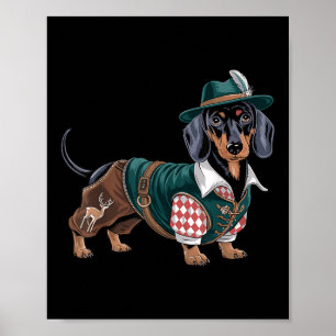 Poster Dog Dachshund Bavarian Weiner Sausado _3