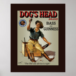 Póster Dog Head Bottling Co.~ Read Brothers Ltd. London