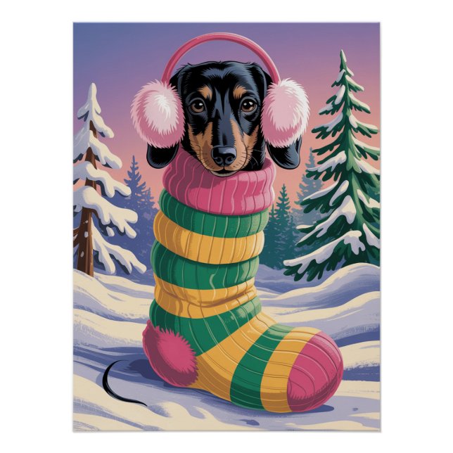 Póster Dog in snow (Frente)