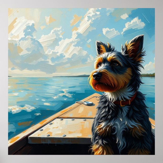Poster Dog on a boat (Frente)
