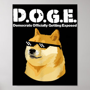 Poster Doge Meme Democrats Oficialmente Expostos D.o