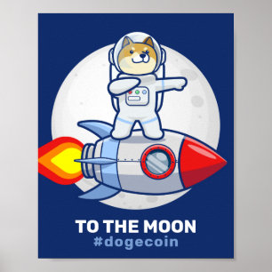 Poster Dogecoin Para A Cripto De Cães De Cães De Foguet
