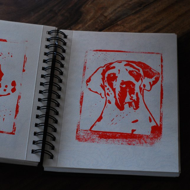 Poster Doggenposter Esra Modern (Real linocut print as entry art for this digital version!)