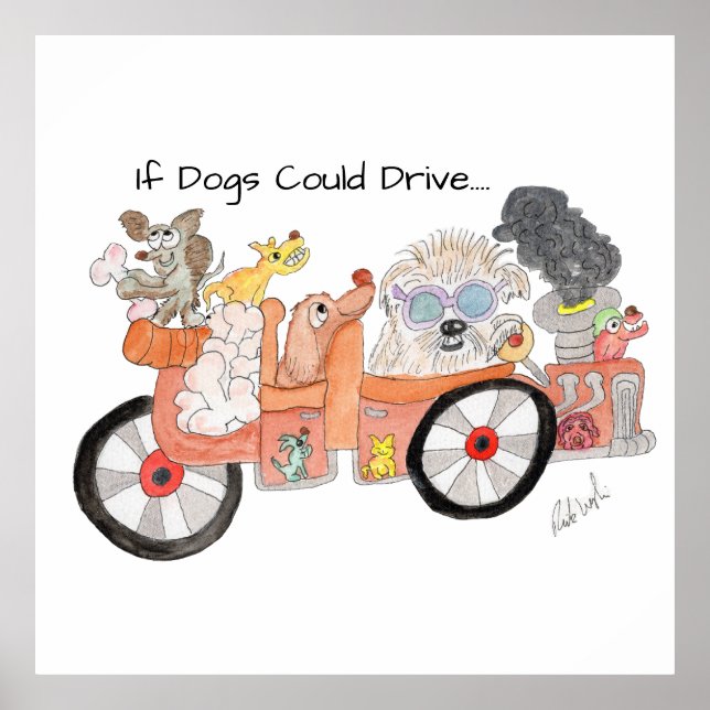 Poster Dogs Ideal Car (Frente)
