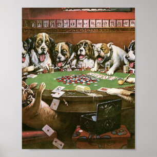 Poster Dogs Playing Poker Sympathy - Cassius Coolidge