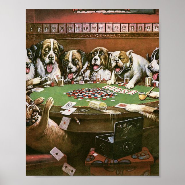 Poster Dogs Playing Poker Sympathy - Cassius Coolidge (Frente)