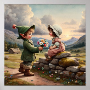 Poster Dois Adoráveis Vintage Munchkins em roupas de camp