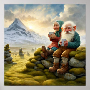 Poster Dois Adultos Adoráveis Munchkins Aproveitando Um C