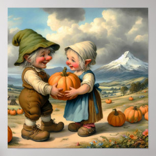 Poster Dois Adultos Adoráveis Munchkins num Sistema de Ab