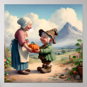 Poster Dois Adultos Adoráveis Munchkins num Sistema de Ab