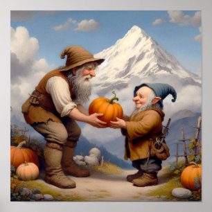 Poster Dois Adultos Adoráveis Munchkins num Sistema de Ab