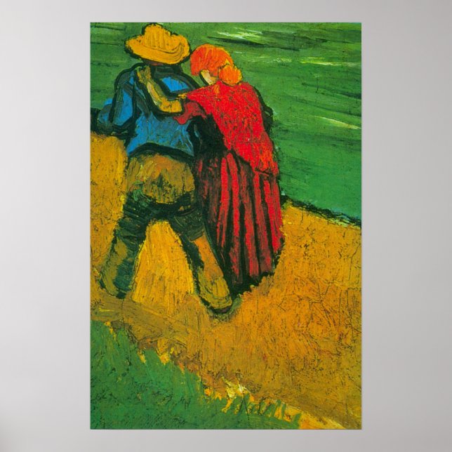 Poster Dois Amantes por Vincent van Gogh (Frente)