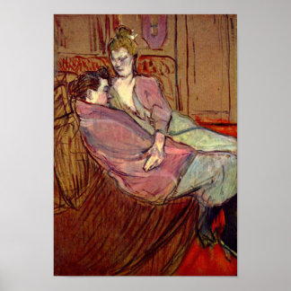 Poster Dois Amigos no Brothel por Toulouse-Lautrec