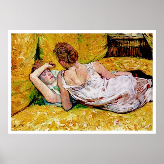 Póster Dois Amigos por Henri de Toulouse-Lautrec (Frente)