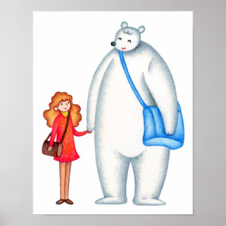 Poster Dois amigos próximos. Juntos para onde quer que vã