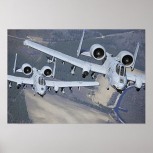 Poster Dois aviões do raio II de A-10C voam no formato