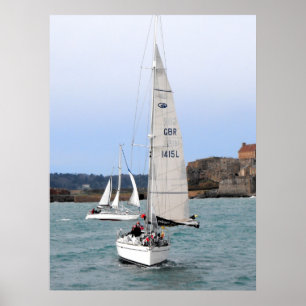 Póster Dois barcos de iates de corrida