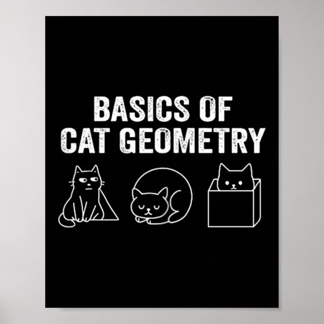 Poster Dois Básicos De Gato Geometria Engraçada Ensino De (Frente)