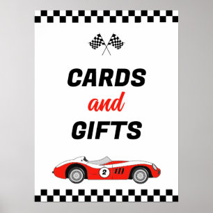 Poster Dois Cartões De Aniversário E Presentes De Carro D