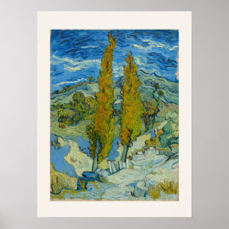 Poster Dois Choupos por Van Gogh - Paisagem da Provença